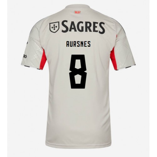 Moški Nogometni dresi Benfica Fredrik Aursnes #8 Gostujoči 2025-26 Kratek Rokav